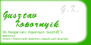 gusztav kopornyik business card